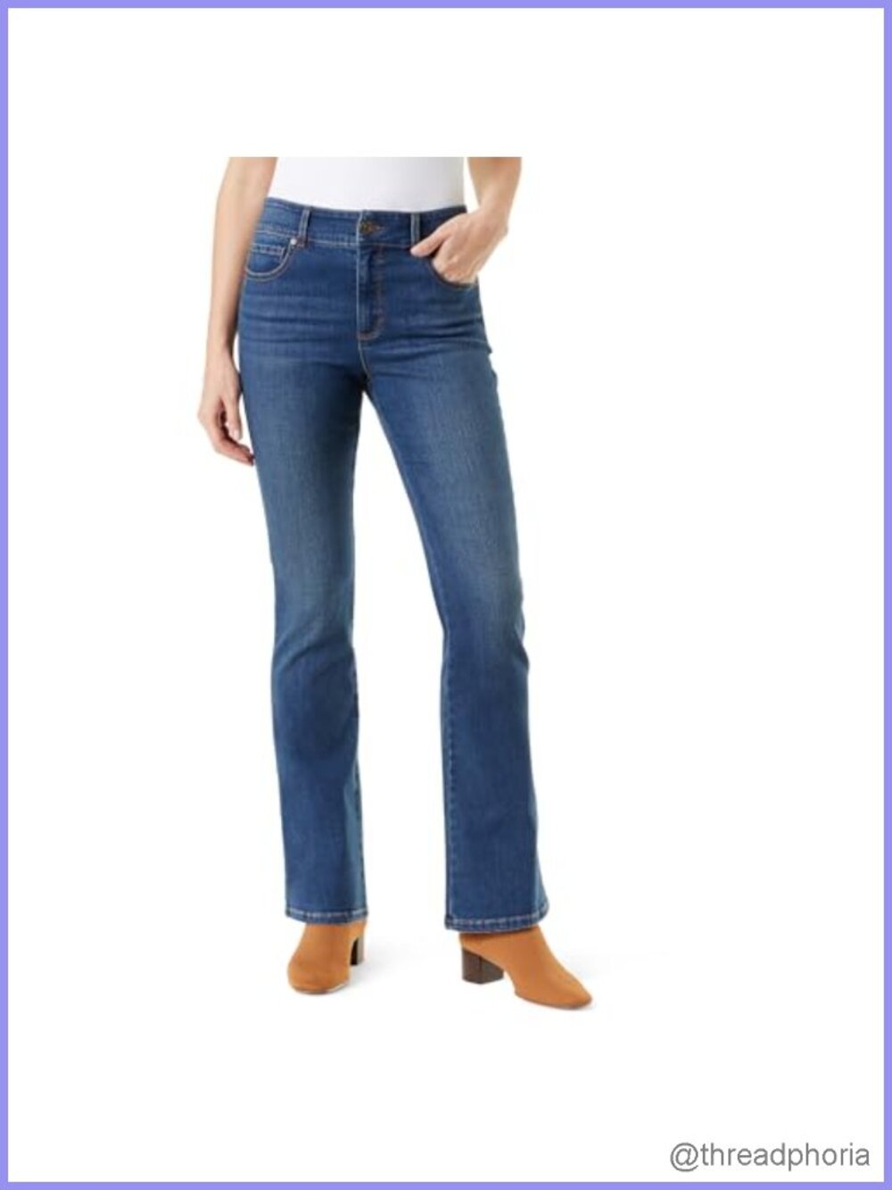 High Rise Boot Cut Jean with Tummy Control, Stretch Denim